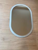 Ovale spiegel 50x32cm zilverkleurige rand onbeschadigd, Ophalen, Minder dan 50 cm, Zo goed als nieuw, Minder dan 100 cm