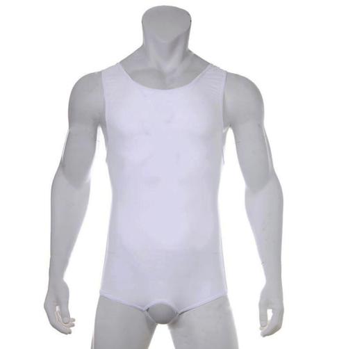 Heren witte open bodysuit / catsuit lingerie gay S M L XL, Kleding | Heren, Ondergoed, Nachtkleding, Wit, Verzenden