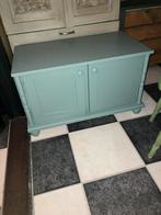 Vintage groene kast met deuren, Ophalen, Landelijk/ brocante, 50 tot 100 cm, Grenenhout