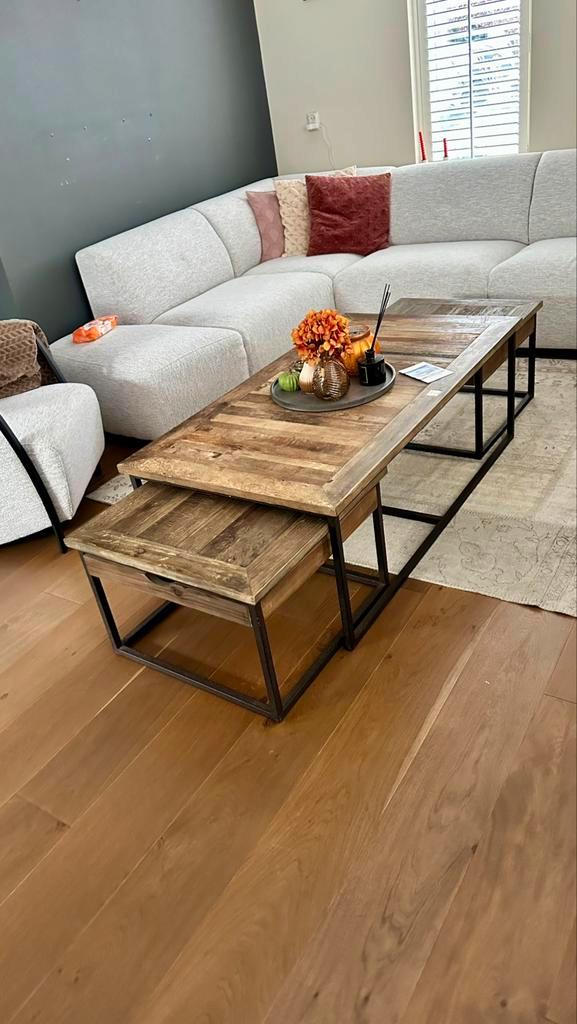 Riviera Maison Shelter Island salontafel set, Huis en Inrichting, Tafels | Salontafels, Zo goed als nieuw, Minder dan 50 cm, 50 tot 100 cm