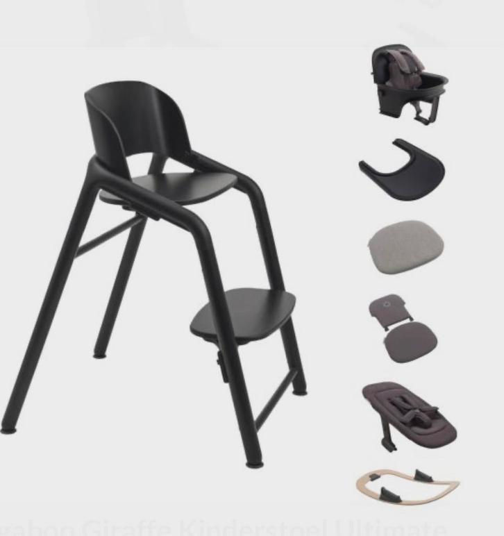 Bugaboo Giraffe Kinderstoel - Zo goed als nieuw!, Kinderen en Baby's, Kinderstoelen, Zo goed als nieuw, Meegroeistoel, Afneembaar eetblad