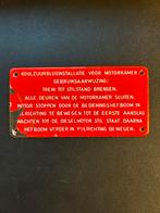 Geëmailleerde plaat uit motorkamer NS DE-III Plan U, Ophalen of Verzenden, Gebruikt, Trein