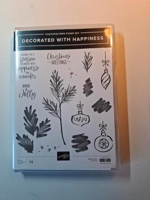 Stampin up stempelset: decorated with happiness, Hobby en Vrije tijd, Kaarten | Zelf maken, Zo goed als nieuw, Ophalen of Verzenden