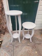 2 plantentafeltjes grijs, Huis en Inrichting, Tafels | Bijzettafels, Ophalen, Minder dan 55 cm, Gebruikt, Rond