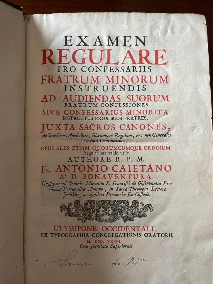 Examen Regulare, 1736, Biechtvaders Fratrum Minorum, Antiek en Kunst, Antiek | Boeken en Bijbels, Ophalen of Verzenden