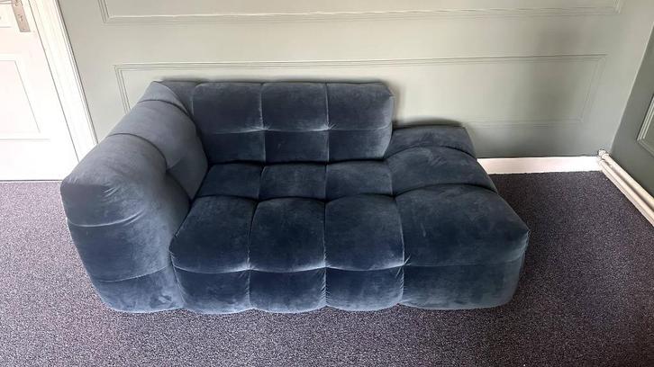 Chaise longue Fat Joe Royal Velvet - Royal petrol rechts, Huis en Inrichting, Banken | Sofa's en Chaises Longues, Zo goed als nieuw