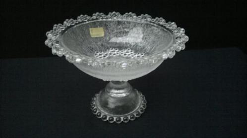 SCHAALTJE op voet ~ Frozen Glass ~ BEYER Bleikristall 24%, Antiek en Kunst, Antiek | Glas en Kristal, Ophalen of Verzenden