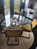 Jysk Eettafel Glas/Hout, Huis en Inrichting, Tafels | Eettafels, Ophalen, Gebruikt, 100 tot 150 cm, Rond