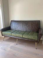 Vintage bank/stoel skai leer bruin/groen, Ophalen, 150 tot 200 cm, Tweepersoons, Zo goed als nieuw