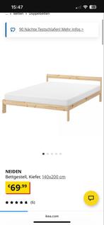 IKEA Bed, Matras & Hoes, Ophalen, Gebruikt, Beige, Tweepersoons