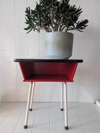 Mini-tafel bijzettafeltje met vakje formica blad, Ophalen, Gebruikt, Rechthoekig