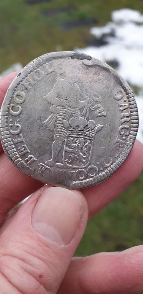 Bodemvondst Mooie Zilveren Dukaat van Holland 1673, Vóór koninkrijk, Zilver, Losse munt, Overige waardes