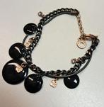 Pilgrim danish design armband met zwarte hangertjes nr 44671, Staal, ., Zwart, Ophalen of Verzenden