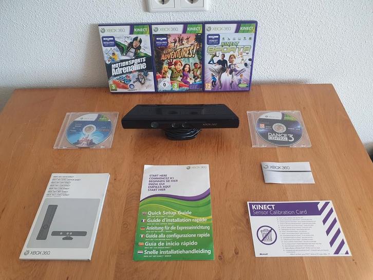 Kinect, Xbox 360, 5 kinect games, 360 S console (4 GB HDD), Spelcomputers en Games, Spelcomputers | Xbox | Accessoires, Zo goed als nieuw