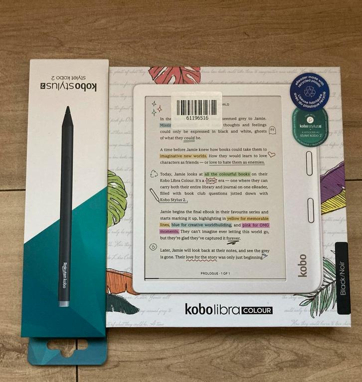 Kobo Libra Colour + Stylus 2 - Nieuwstaat!, Computers en Software, E-readers, Zo goed als nieuw, 7 inch, 16 GB of meer, Bluetooth