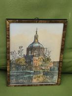 Marekerk Leiden ingekleurde litho Marius Janssen (1885-1957), Antiek en Kunst, Kunst | Litho's en Zeefdrukken, Ophalen