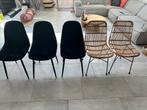 5 eettafel stoelen, Huis en Inrichting, Stoelen, Ophalen, Zwart, Riet of Rotan, Zo goed als nieuw