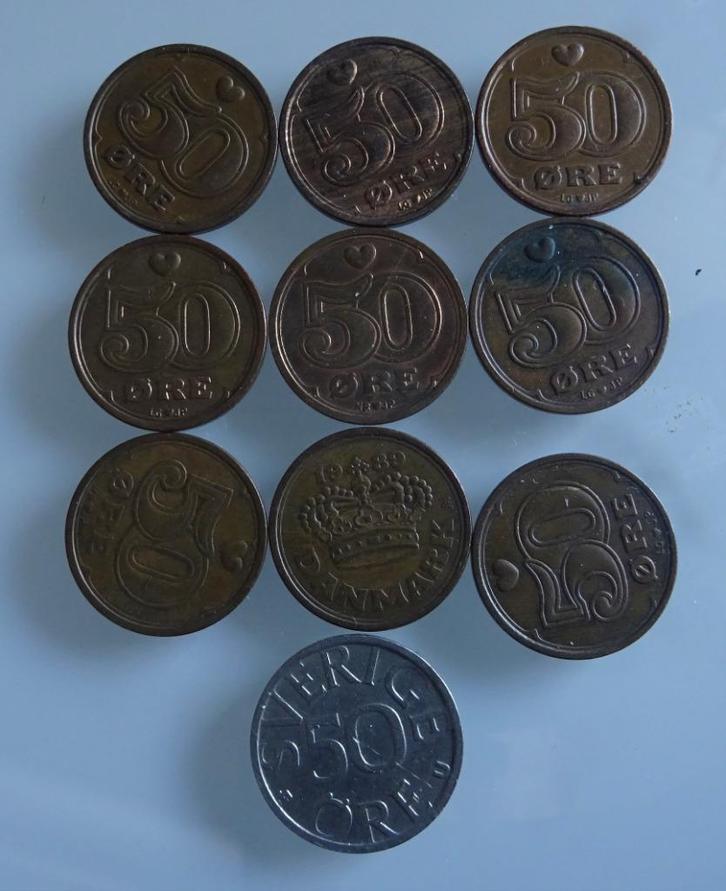 Munten Denmark, Postzegels en Munten, Munten | Europa | Niet-Euromunten, Overige landen, Verzenden