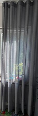 Wave gordijnen / vitrage inbetween grijs met haken, Huis en Inrichting, 200 cm of meer, Ophalen of Verzenden, Zo goed als nieuw