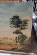 Antiek Schilderij - Landschap met Figuren  18e - 19e eeuws, Antiek en Kunst, Ophalen of Verzenden