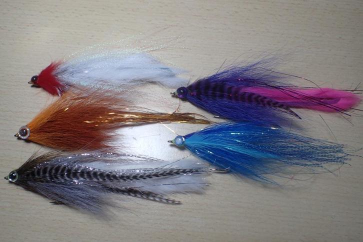 Set van 5 snoekstreamers, Watersport en Boten, Hengelsport | Vliegvissen, Nieuw, Complete set, Ophalen of Verzenden