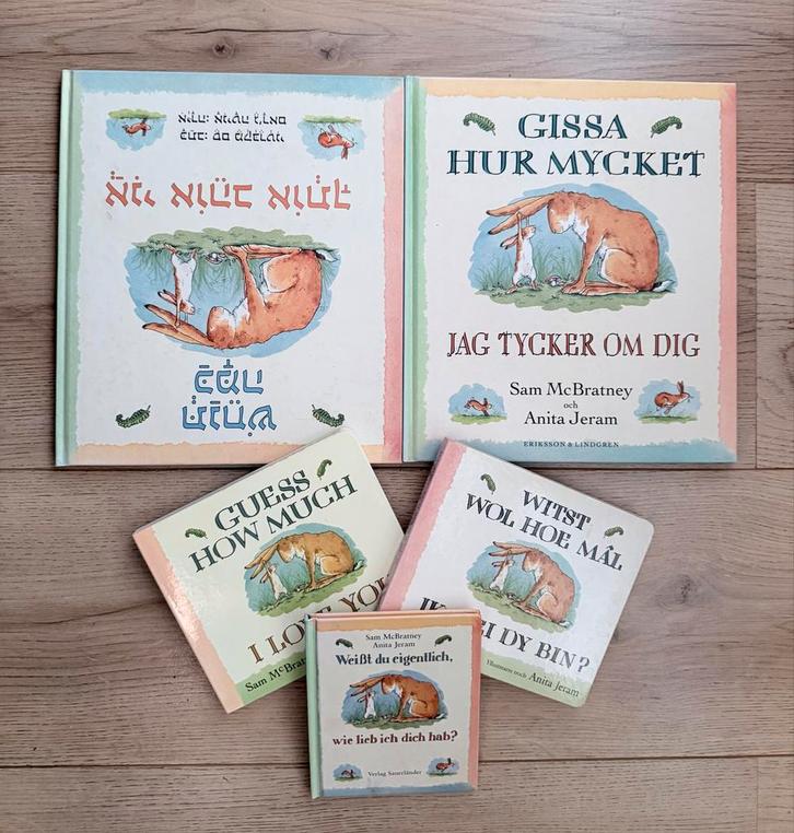 Raad eens hoeveel ik van je hou - Meertalige Edities, Boeken, Kinderboeken | Jeugd | onder 10 jaar, Zo goed als nieuw, Sprookjes