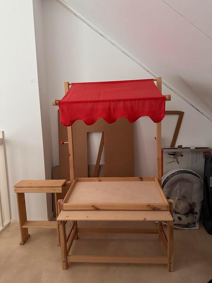 Lobbes Houten Speelgoedkraam, Kinderen en Baby's, Speelgoed | Speeltafels, Zo goed als nieuw, Ophalen