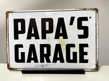 Papa’s garage tekstbord (Old Look) beschikbaar voor biedingen