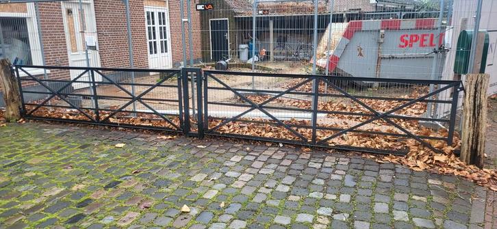 Metalen Tuinhek met Poort, Tuin en Terras, Tuinhekken en Hekwerk, Gebruikt, Tuinhek, IJzer, Met poort, Ophalen