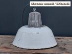 Emaille oude witte vintage hanglamp afmeting: D36 H30, Ophalen of Verzenden