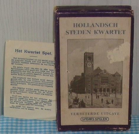 Hollandsch steden KWARTET oud vintage collectors item, Verzamelen, Speelkaarten, Jokers en Kwartetten, Ophalen of Verzenden, Gebruikt