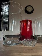 Grote glazen vaas/windlicht, Overige kleuren, Ophalen of Verzenden, Minder dan 50 cm, Glas