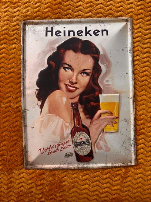 Heineken wandbord/schilderij van blik(40x30cm), Huis en Inrichting, Woonaccessoires | Schilderijen, Tekeningen en Foto's, Nieuw