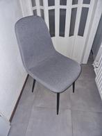 eetkamer stoel grijs stof licht zwarte poten 4 x, Ophalen, Zo goed als nieuw, Vier, Modern