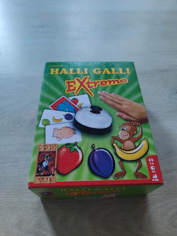 Halli Galli Extreme - Reactiespel met Bel, Hobby en Vrije tijd, Gezelschapsspellen | Overige, Zo goed als nieuw, Drie of vier spelers