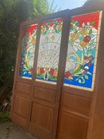 set deuren in loodglas, Ophalen of Verzenden, Glas in lood, 160 cm of meer