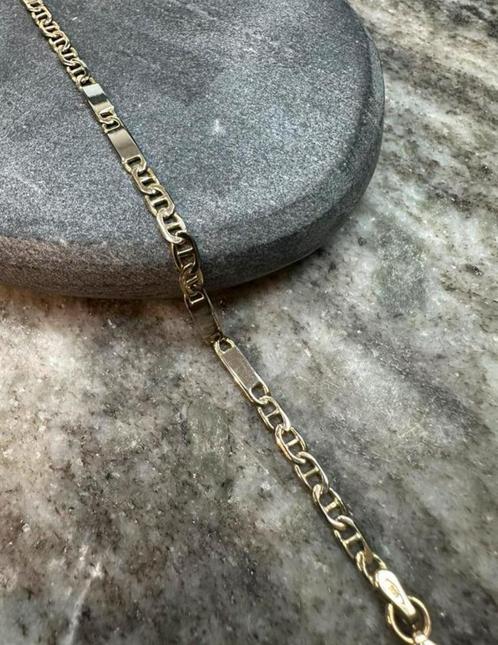 Prachtige 14k Gouden Bicolor Anker Armband, Sieraden, Tassen en Uiterlijk, Armbanden, Nieuw, Goud, Ophalen of Verzenden