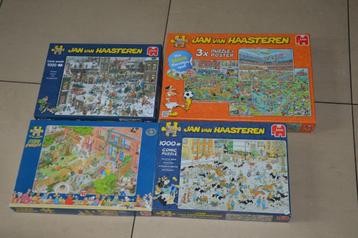 4 Dozen met Jan van Haasteren puzzels: De Veemarkt, Kerstmis beschikbaar voor biedingen