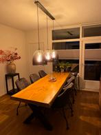 Massieve Boomstam eettafel met stoelen (lampen optioneel), Huis en Inrichting, Ophalen, 200 cm of meer, 50 tot 100 cm, Rechthoekig