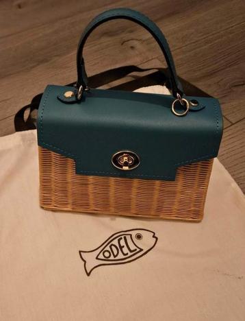 Odell Rotan Handtas - Blauw & Beige beschikbaar voor biedingen