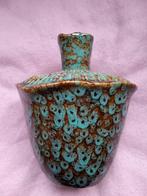 Vintage keramische vaas met uniek glazuur Daan Kromhout, Huis en Inrichting, Woonaccessoires | Vazen, Ophalen of Verzenden, Blauw