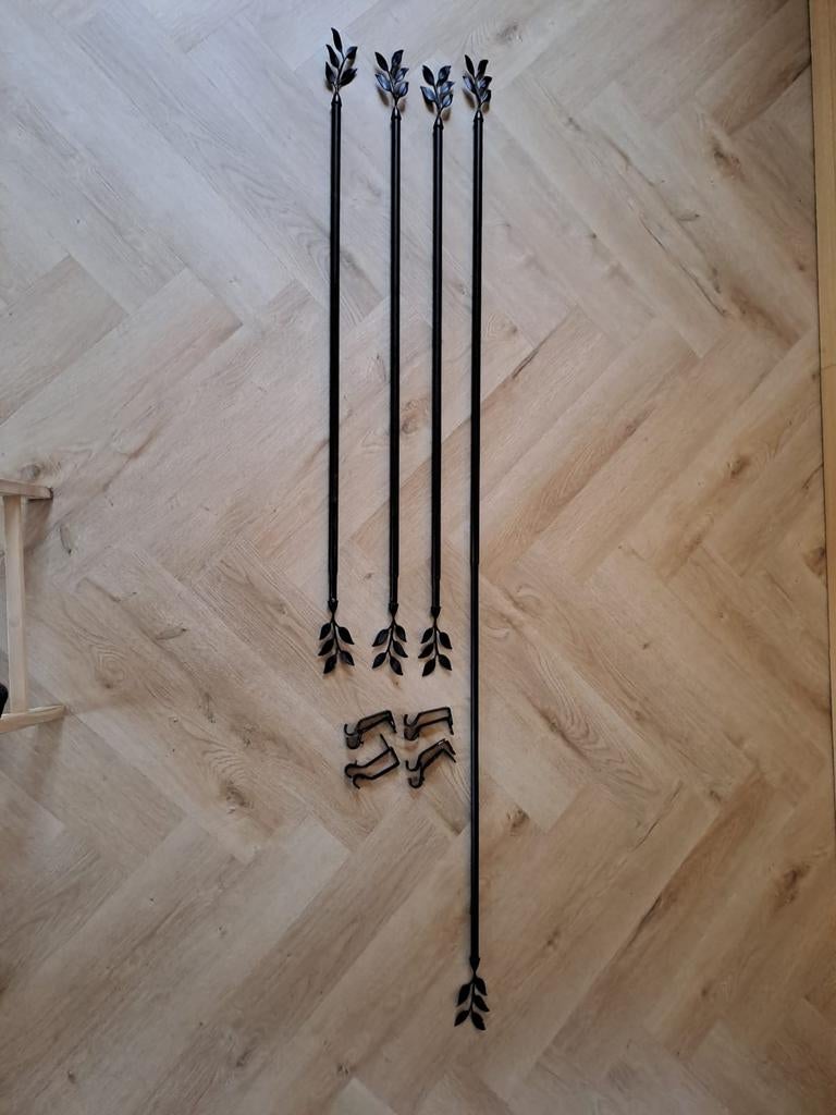 Gordijnroeden, metaal zwart, Ophalen, Gebruikt, 100 tot 150 cm, Zwart