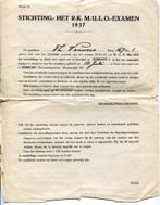 1937 Oproep voor deelname aan schriftelijk Examen RK MULO Ut, Verzamelen, Overige Verzamelen, Gebruikt, Documenten, Verzenden