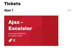 2 tickets Ajax - Excelsior te koop, Tickets en Kaartjes, Twee personen