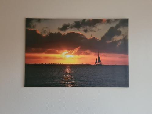 zonsondergang - foto op canvas - afmetingen 120x80 - nieuw, Huis en Inrichting, Woonaccessoires | Schilderijen, Tekeningen en Foto's