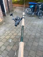 Complete werphengel imitatie kurk handvat incl molen nylon, Ophalen, Zo goed als nieuw, Complete hengel