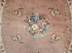 Handmade Aubusson China roses oud roze ovaal wol 172x242cm, ., Crème, 150 tot 200 cm, Ophalen of Verzenden