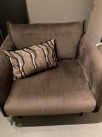 Mooie velvet mosgroen/taupe kleur Fauteuil 1 meter breed, Ophalen, Eenpersoons, 75 tot 100 cm, Zo goed als nieuw