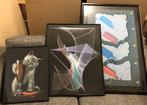 3 Ingelijste Posters, Ophalen, Gebruikt, A1 t/m A3, Rechthoekig Staand