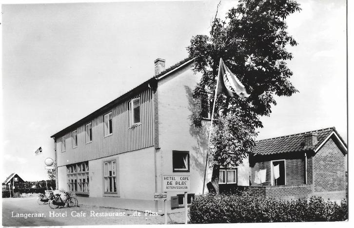 Langeraar, Hotel Café Restaurant "de Plas" Opruimingskaart, Verzamelen, Ansichtkaarten | Nederland, Ongelopen, Zuid-Holland, 1960 tot 1980